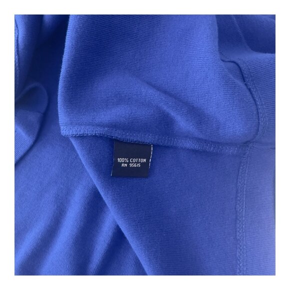 Rafaella Women Blue Button-Up Cardigan Floral Applique Design SZ L  Cotton Blend - Picture 8 of 12